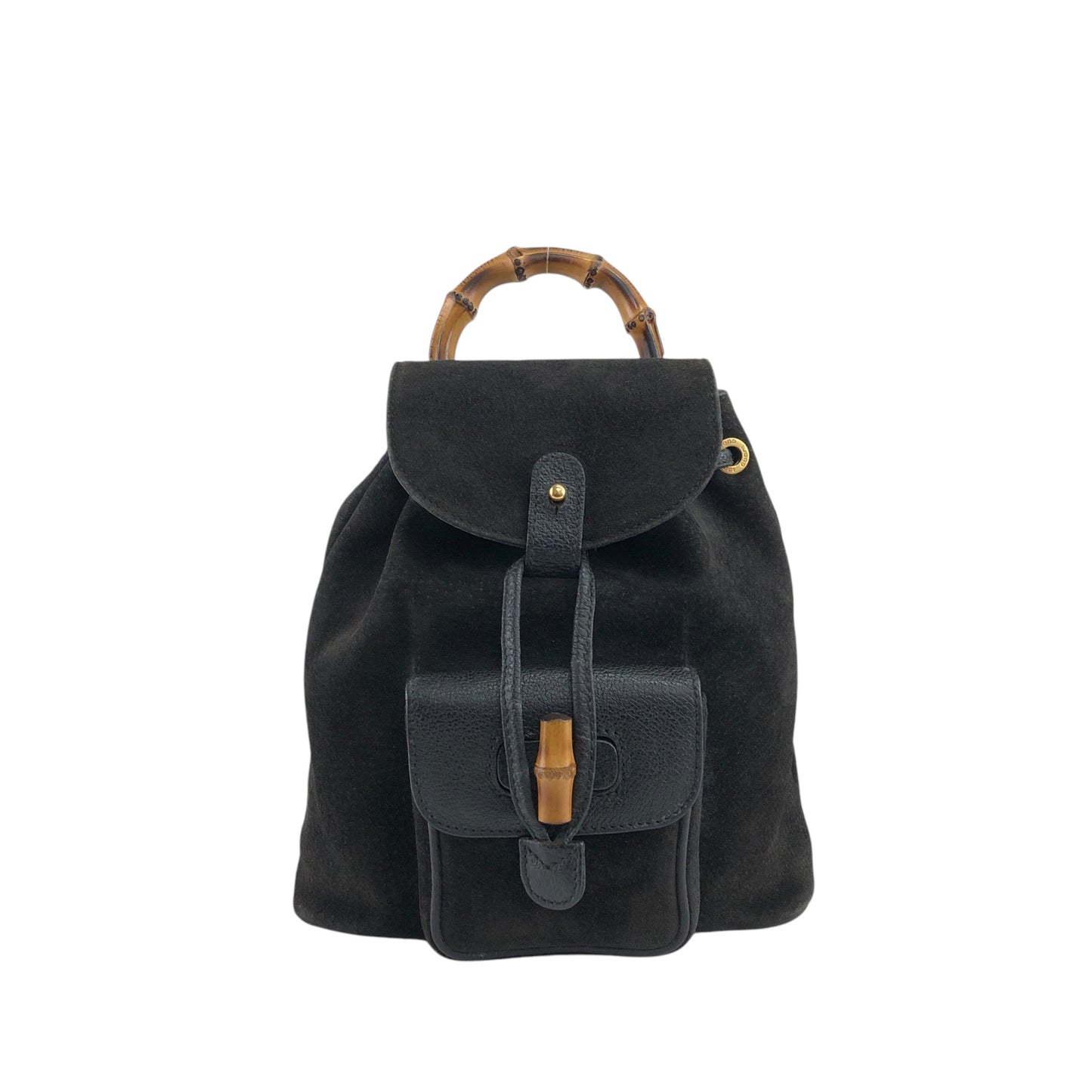 GUCCI Bamboo Backpack Black Vintage sb5ikr
