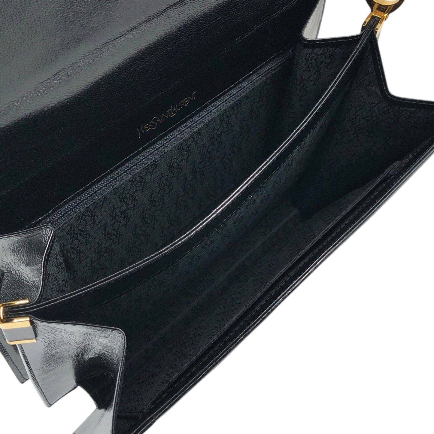 Yves Saint Laurent YSL Logo Shoulder bag Black Vintage d3ffr7