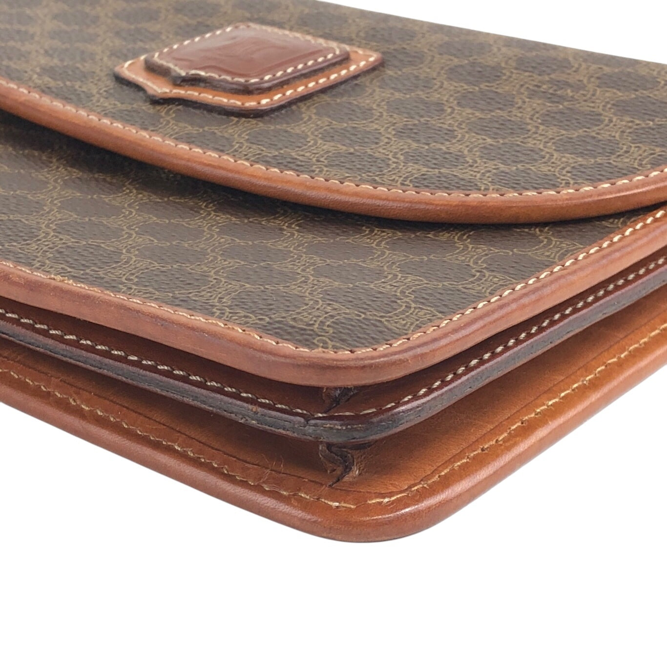 CELINE Macadam Blason Shoulder bag Brown Vintage ix2eki