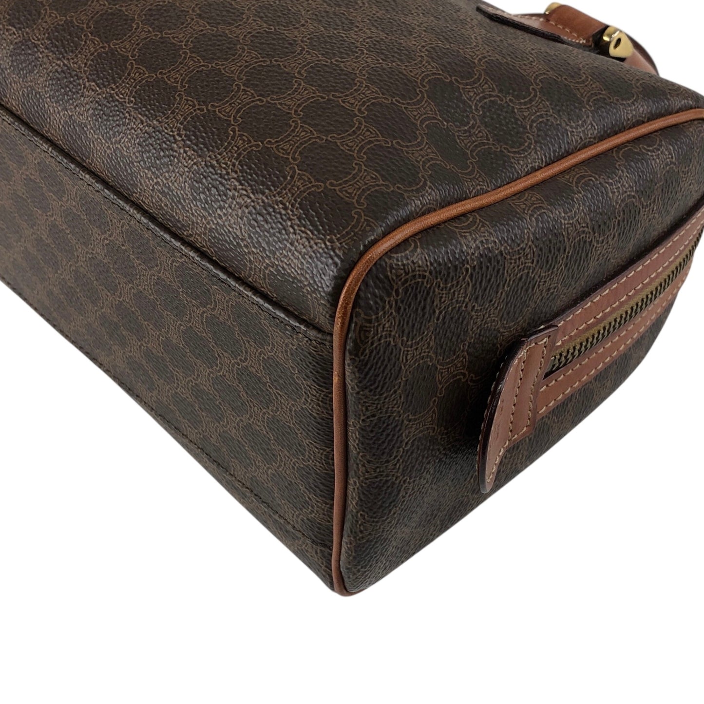 CELINE Macadam Blason Two-way Small Boston bag Shoulder bag Brown Vintage raubfw