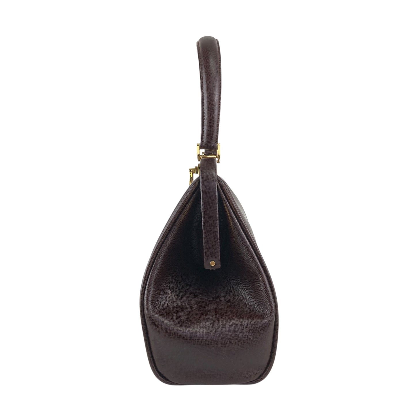 Christian Dior Gancini Metal Clasp Two-way Handbag Shoulder bag Brown Vintage pzns32