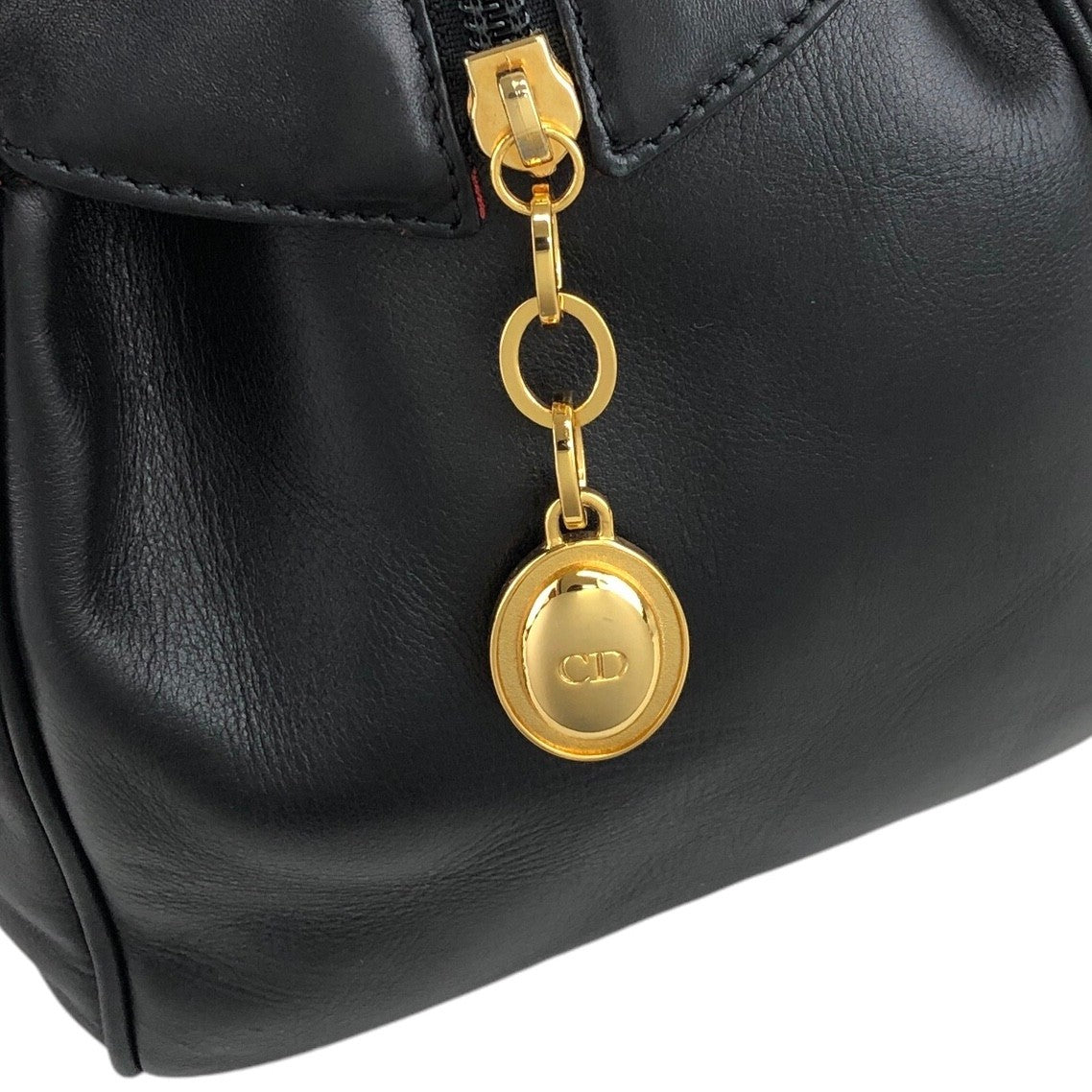 Christian Dior Logo Charm Backpack Black Vintage bbazr2