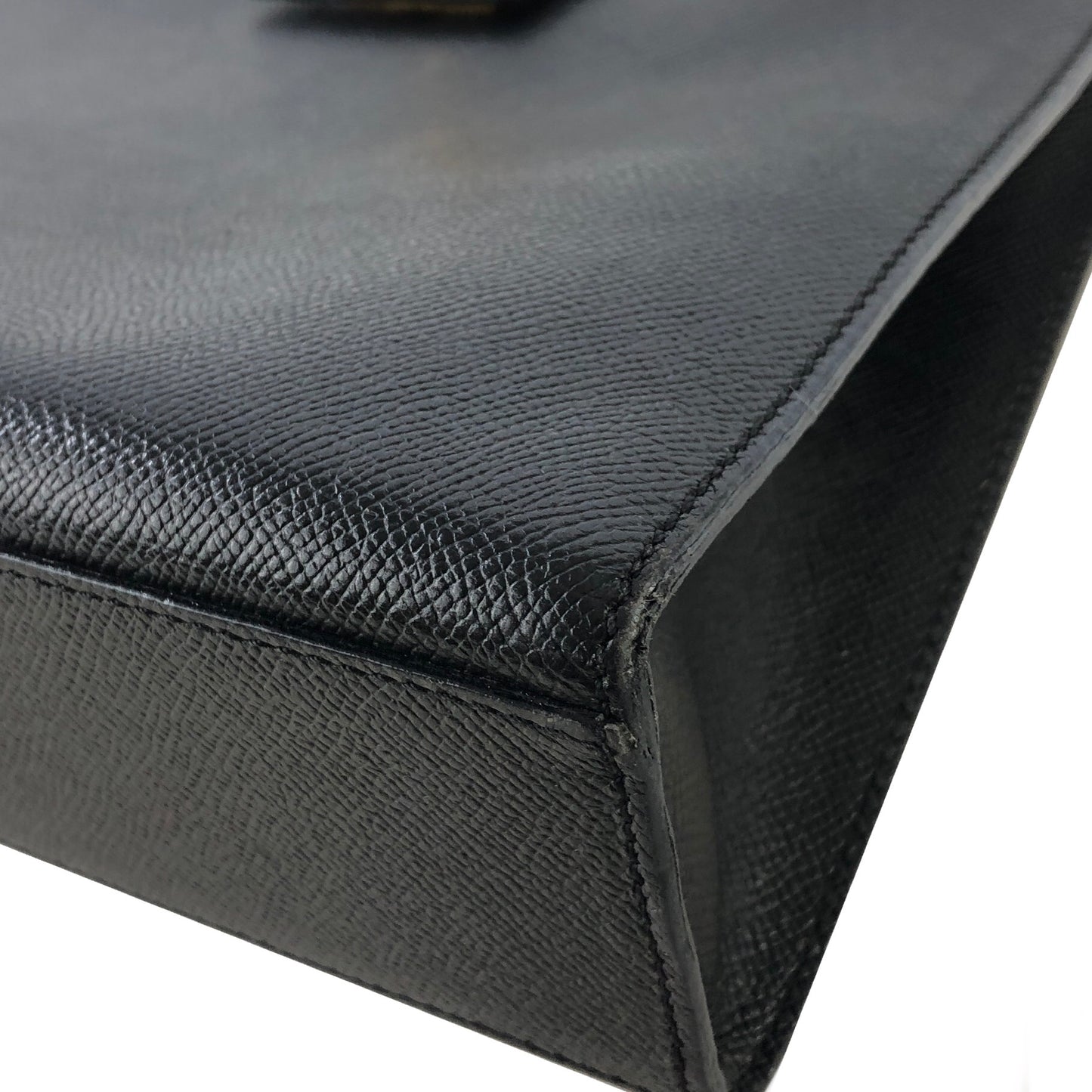 CELINE Turn Lock Leather Totebag Black Vintage pbjww6