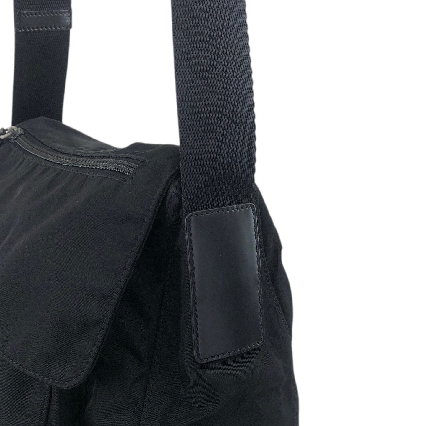 PRADA Triangle Logo Shoulder bag Black Vintage mv3hns