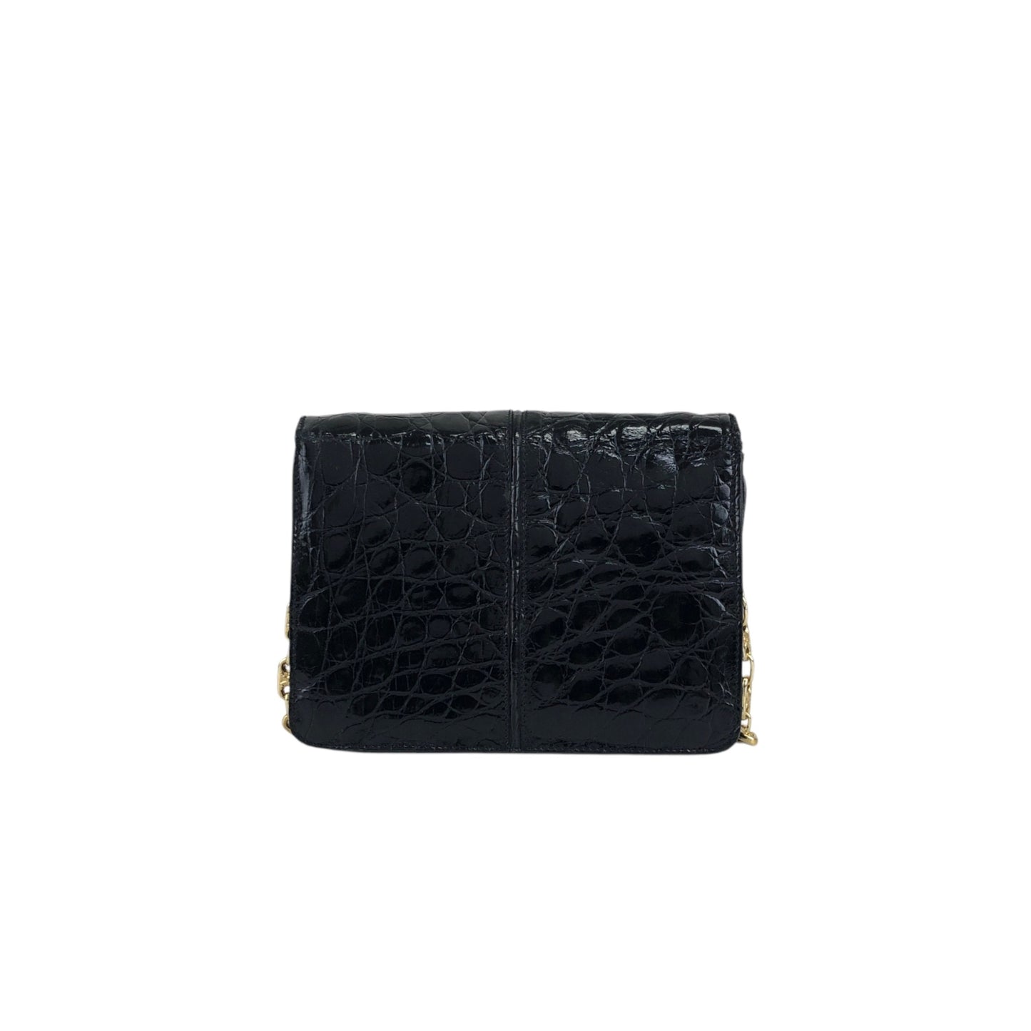 CELINE Horse Bit Chain Shoulder bag Black Vintage pu7w2k