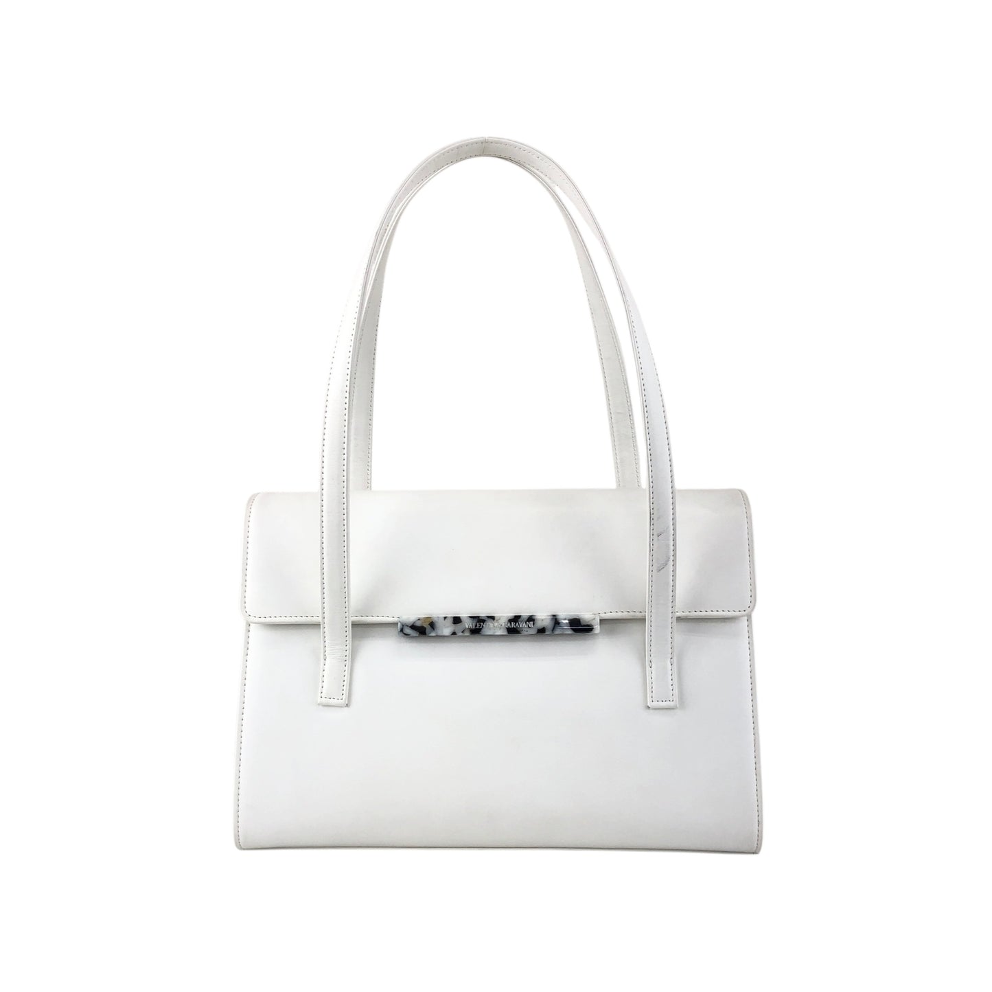 VALENTINO GARAVANI Logo Handbag White Vintage rfwnhz