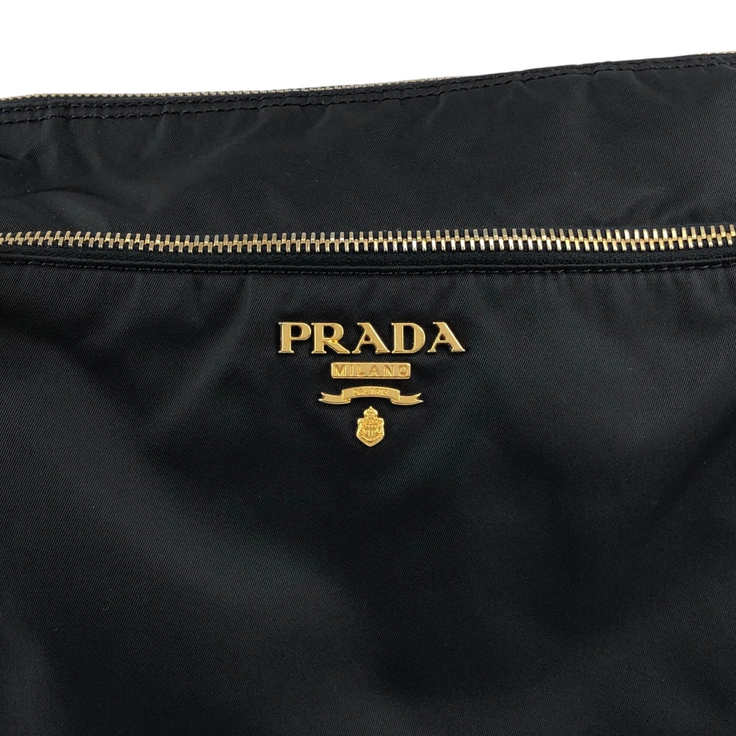 PRADA Logo Shoulder bag Black BT0689 Vintage s35m2a