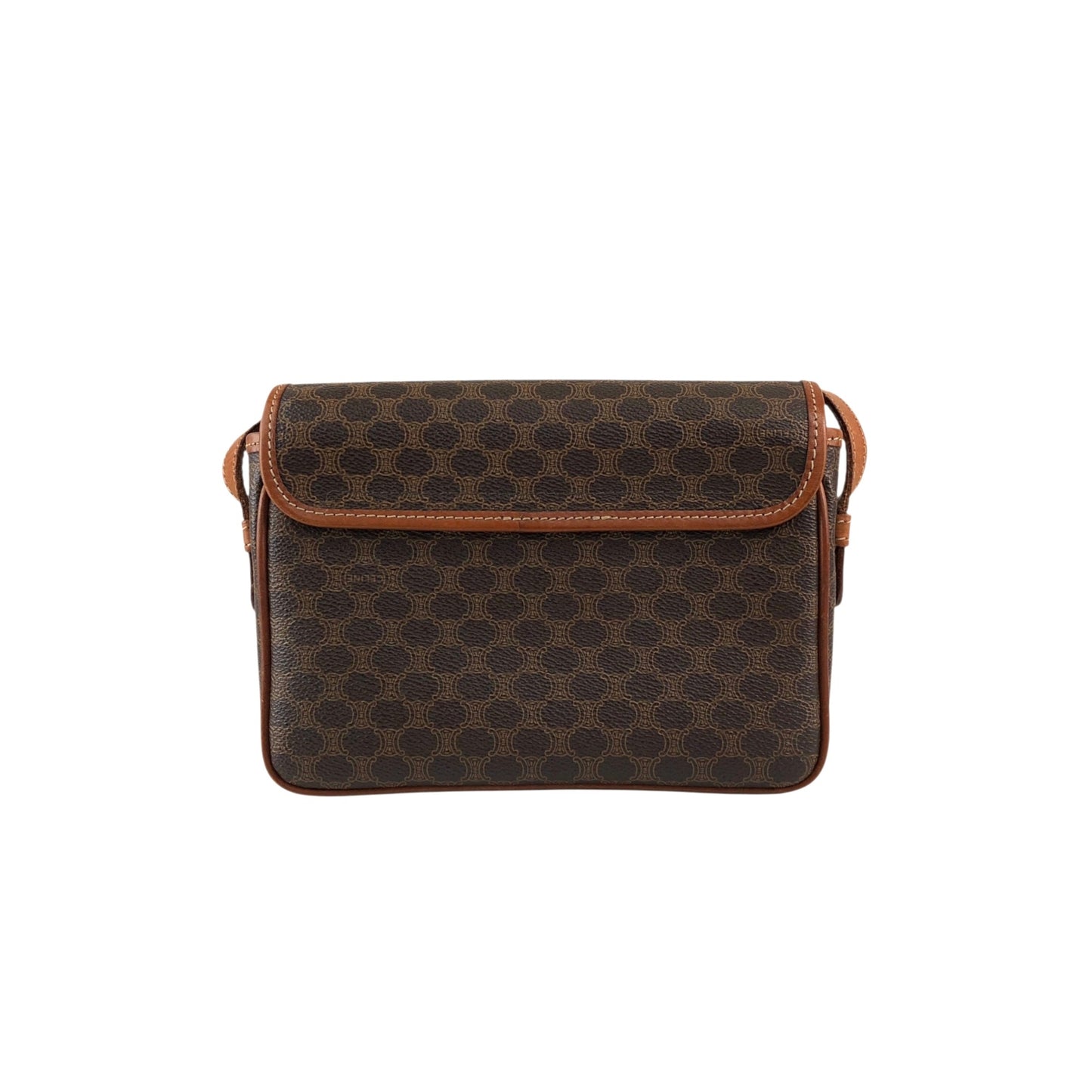 CELINE Macadam Blason Shoulder bag Brown Vintage 2mumnz