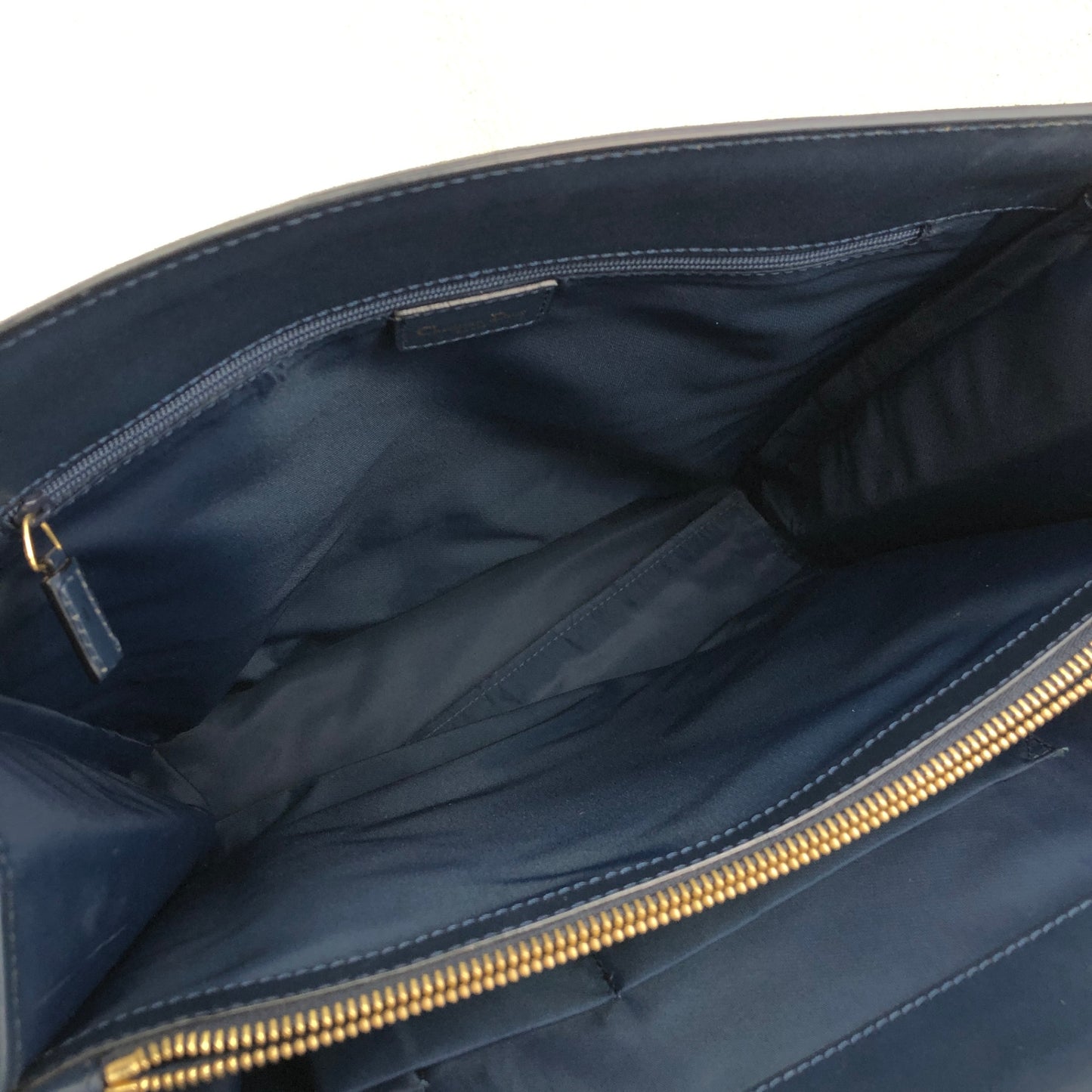 Christian Dior Trotter 前袋肩包托特包海軍藍復古 nak7gb