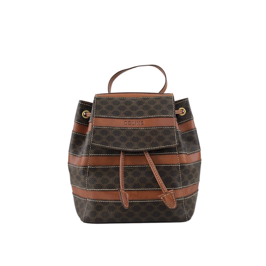CELINE Macadam Logo Backpack Brown Vintage 32j7rc