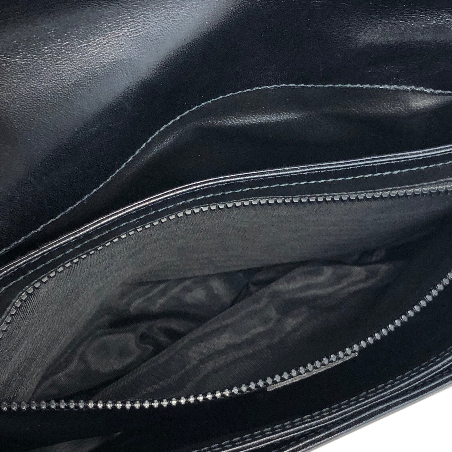 CELINE Triomphe Leather Two-way Handbag Shoulder bag Black Vintage eykfkf