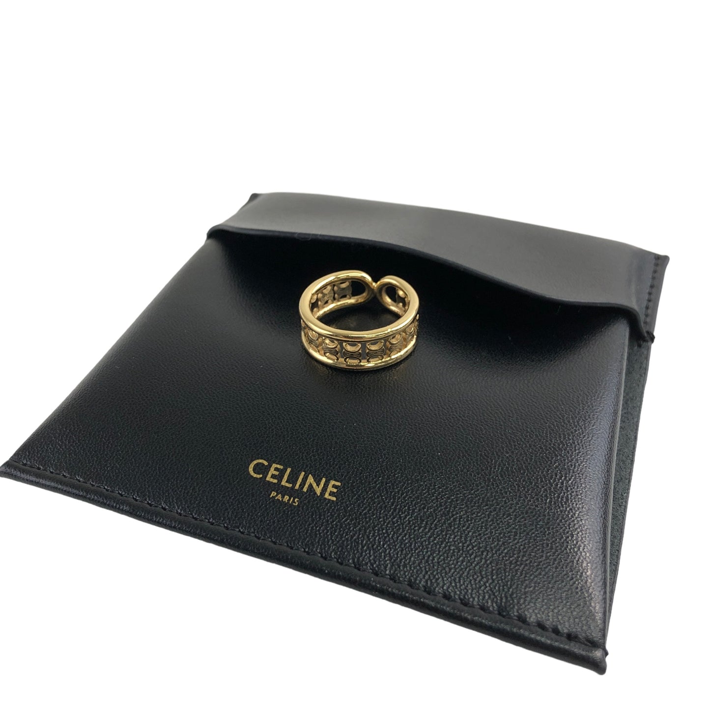 CELINE Triomphe Ring Gold Vintage ympmjc