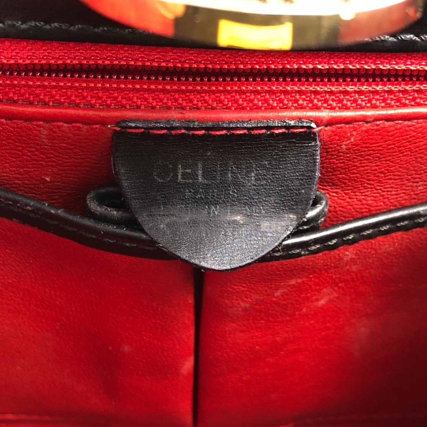 CELINE Horse Bit Two-way Handbag Shoulder bag Black Vintage my57ac