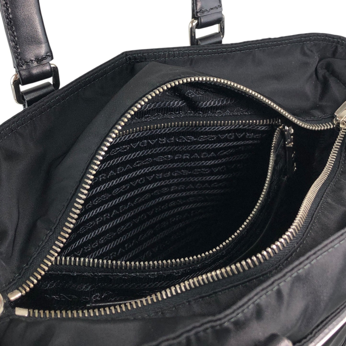 PRADA Tessuto Triangle Logo Two-way Handbag Shoulder bag Black Vintage xd7tr6