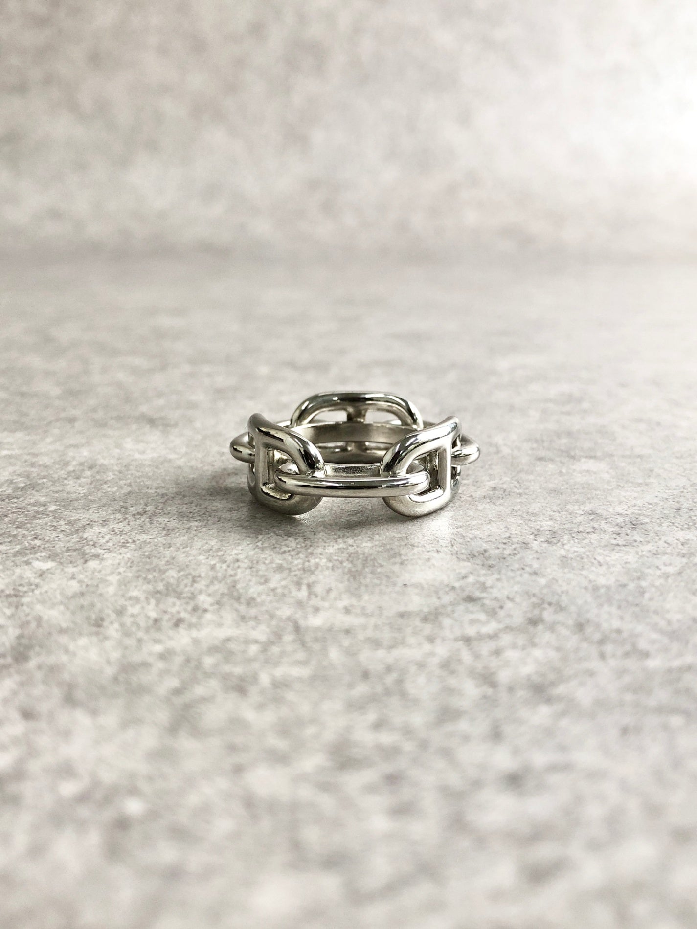 HERMES Scarf Ring Silver Vintage 264c57