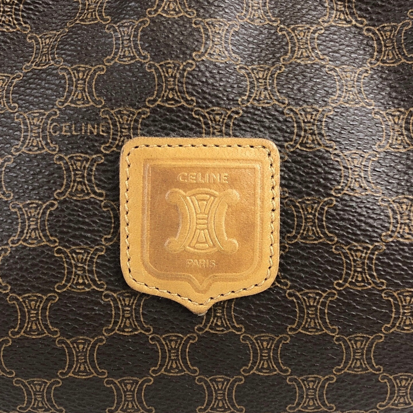 CELINE Macadam Blason Pouch Brown Vintage vhy7wu
