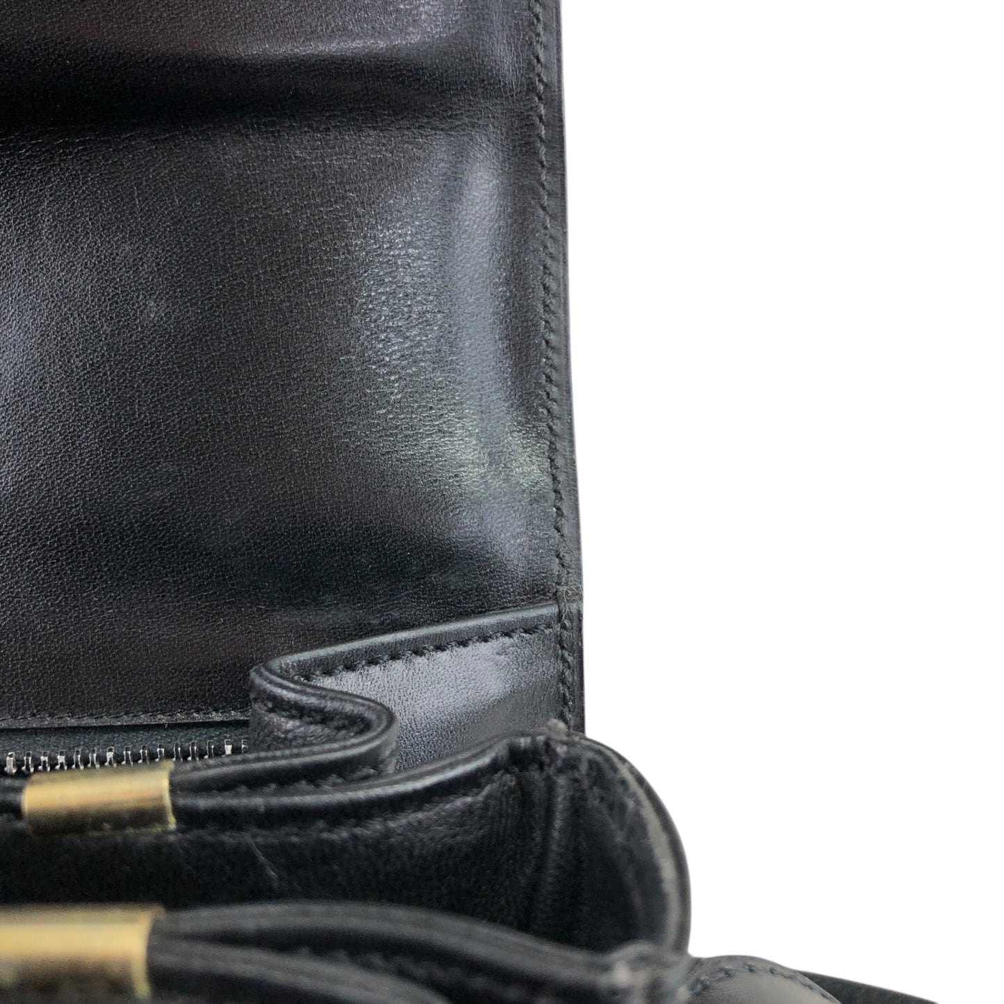 CELINE Triomphe Horse Carriage Shoulder bag Black Vintage pw788h