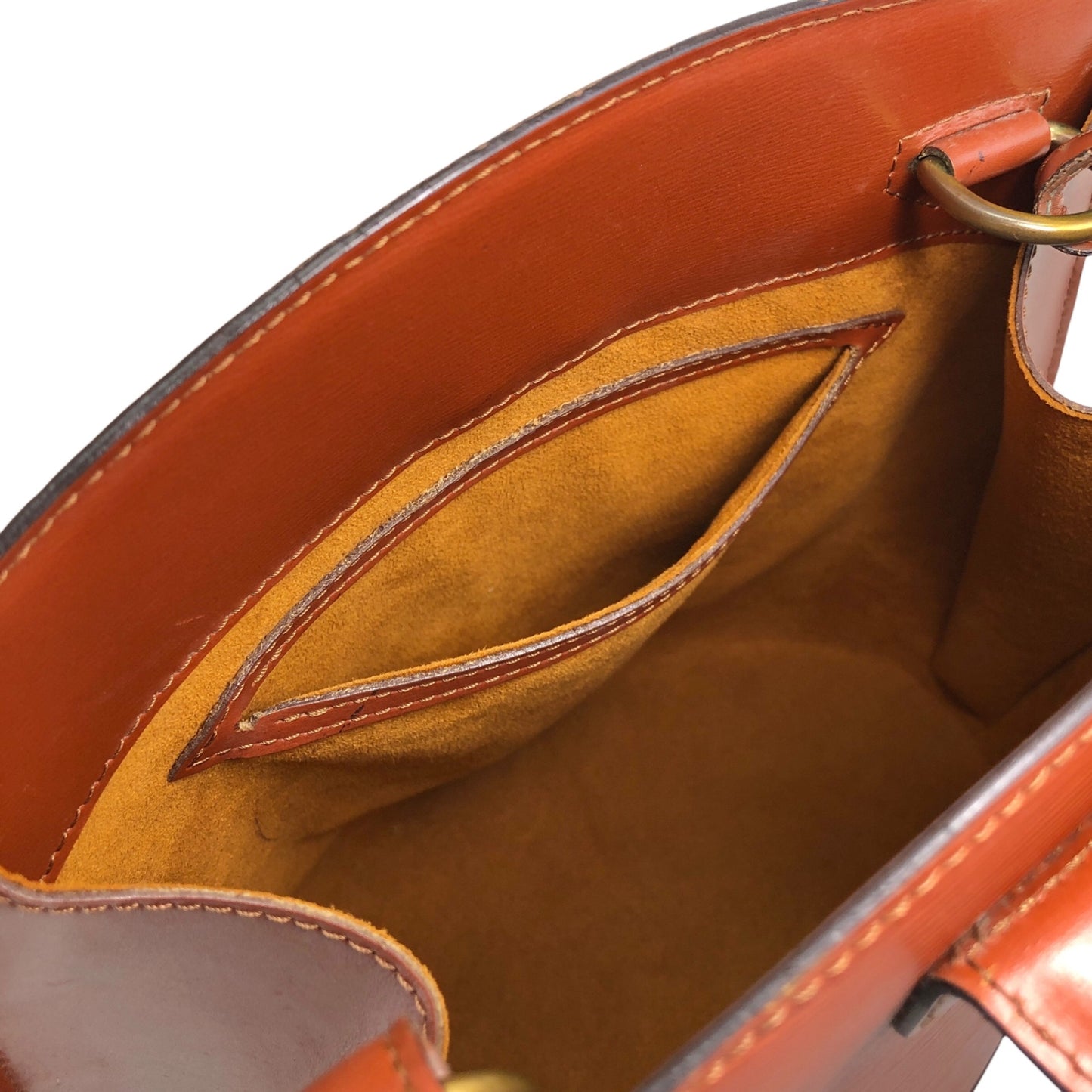 LOUIS VUITTON Epi Turn Lock Shoulder bag Brown Vintage fn4d5c