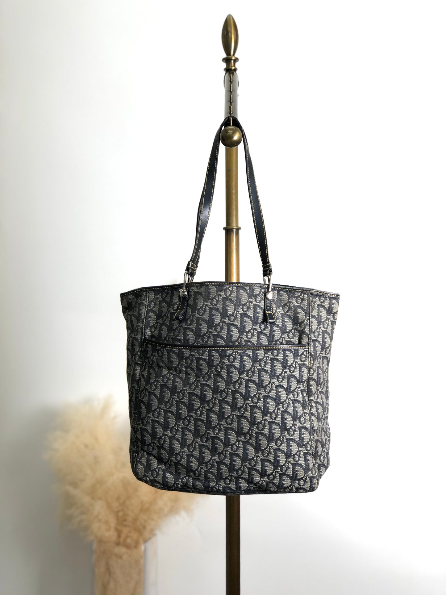 Christian Dior Trotter Totebag Navy Vintage mf286d