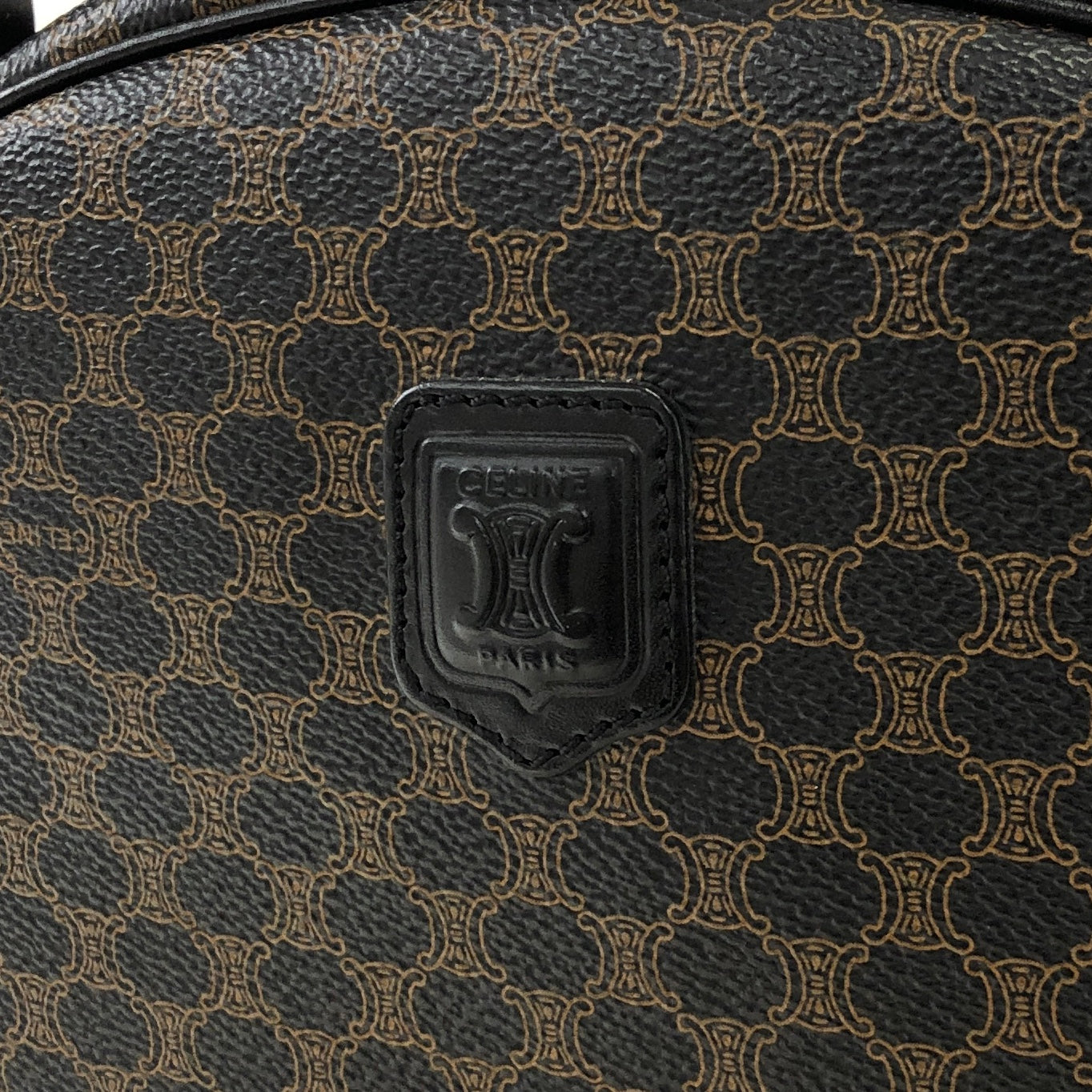 CELINE Macadam Blason Half Round Handbag Black Vintage a78a54