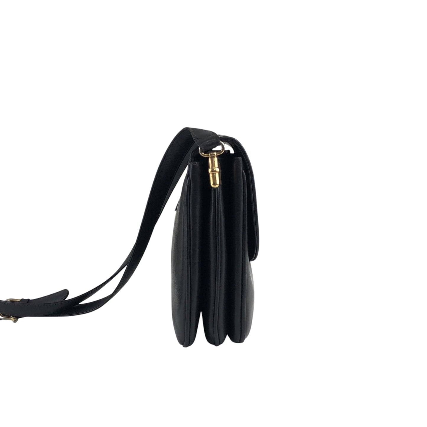 CELINE Blason Flap Shoulder bag Black Vintage txzb37
