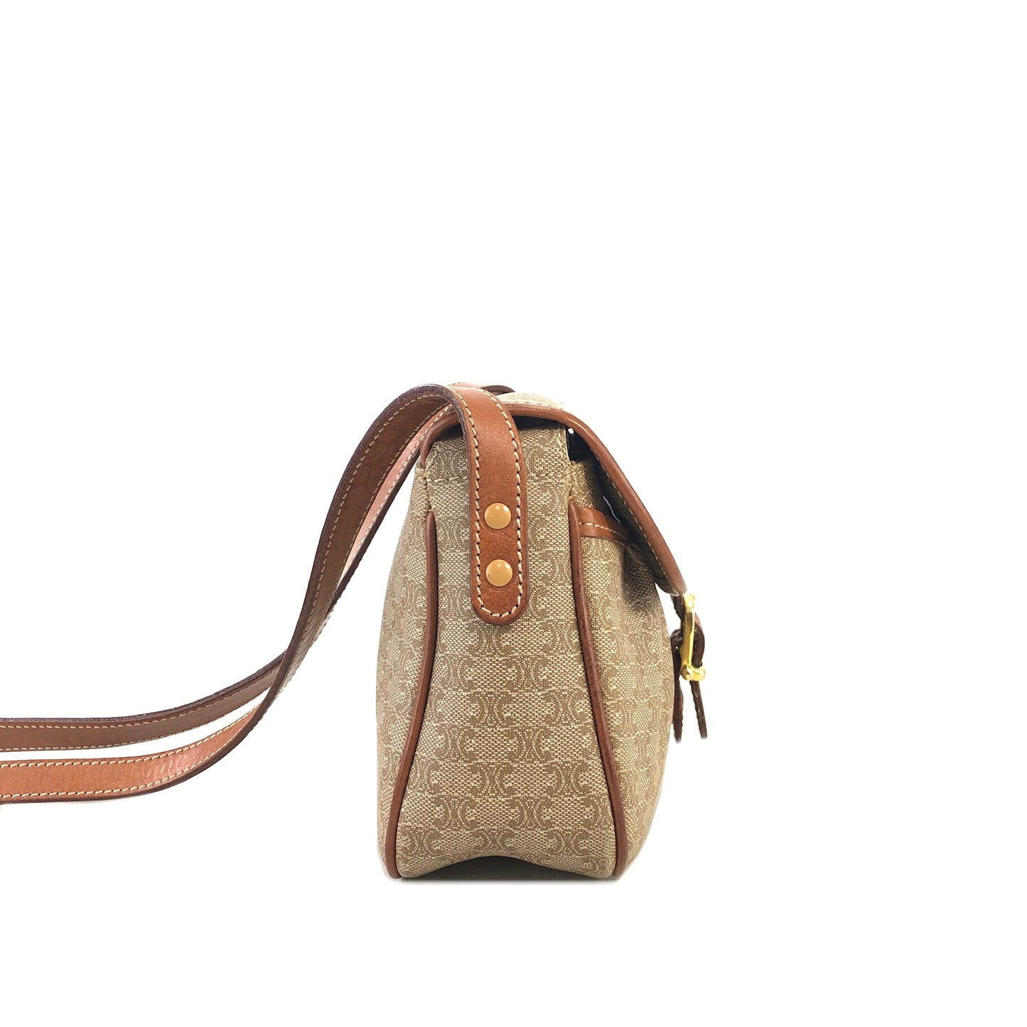CELINE Macadam PVC Leather Shoulder bag Beige Vintage 7ujw66