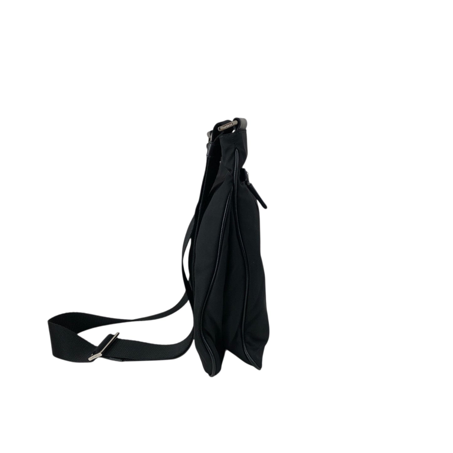 PRADA Tessuto Triangle Logo Shoulder bag Black Vintage jvmtz8