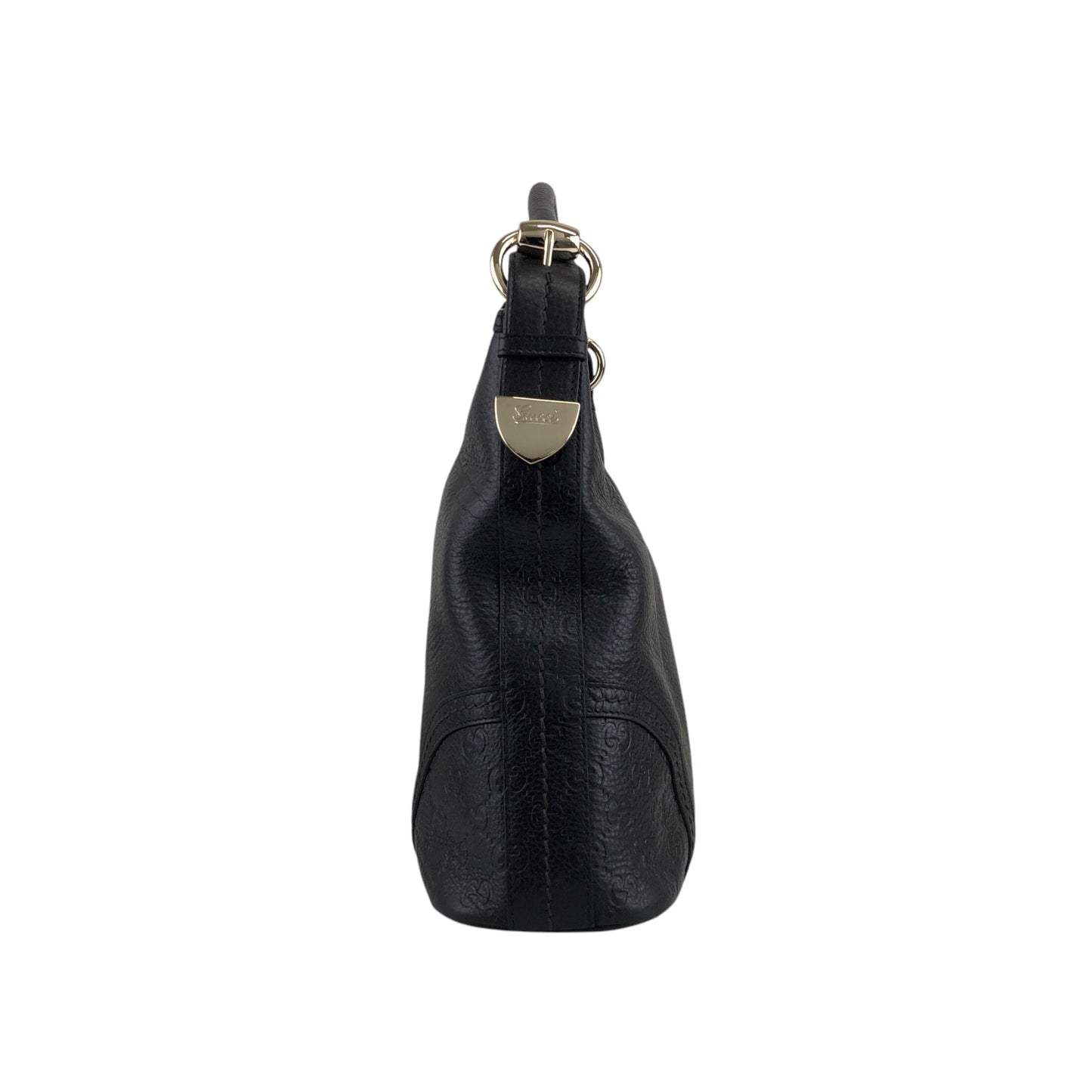 GUCCI Logo Shoulder bag Hobobag Black Vintage 7u7kf6