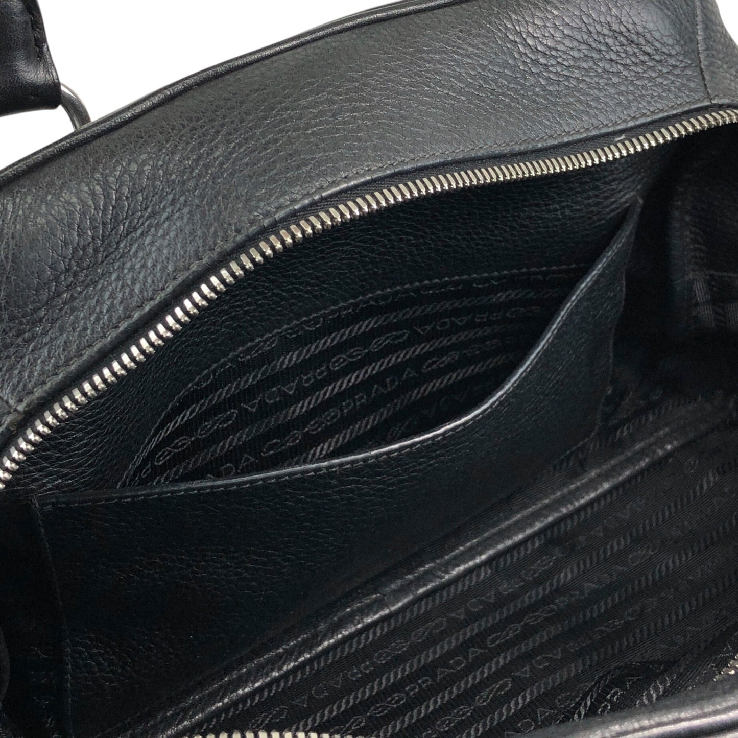 PRADA Logo Two-way Boston bag Shoulder bag Black Vintage sgghkm