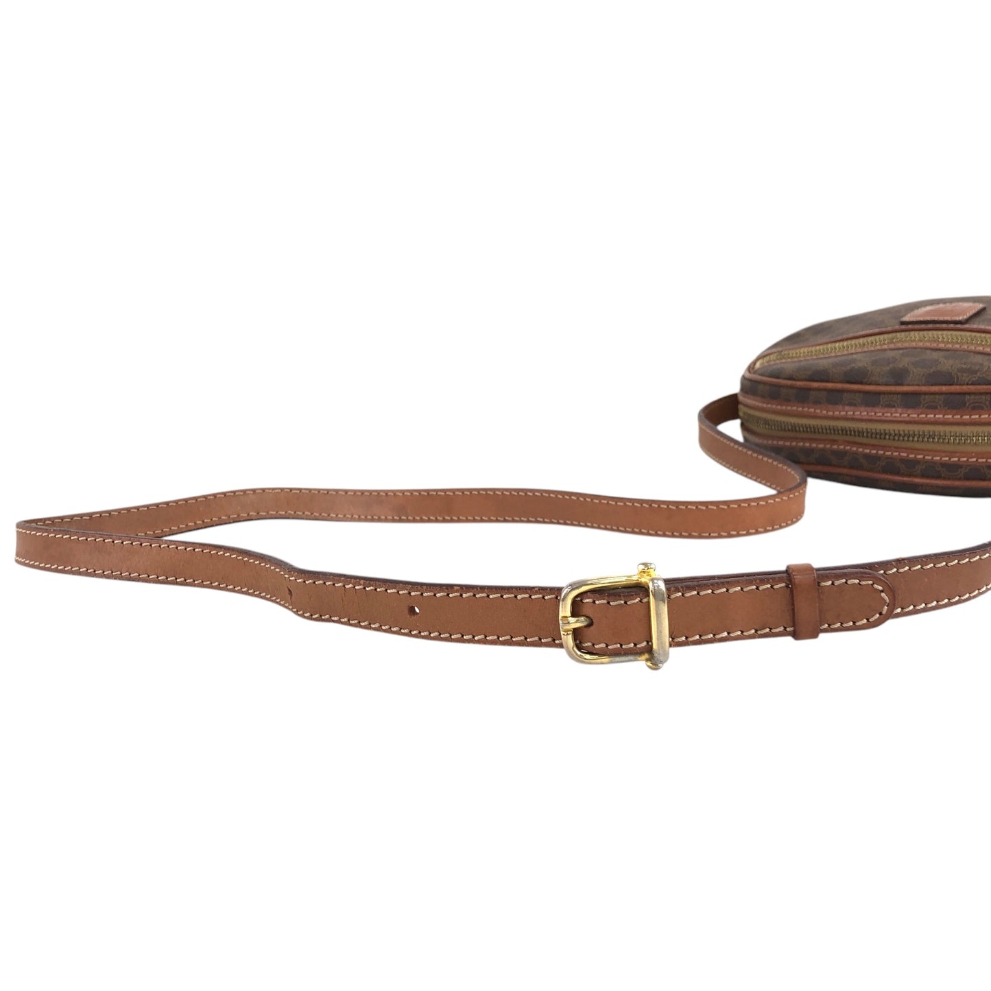 CELINE Macadam Blason Round Shoulder bag Brown Vintage 832m4p