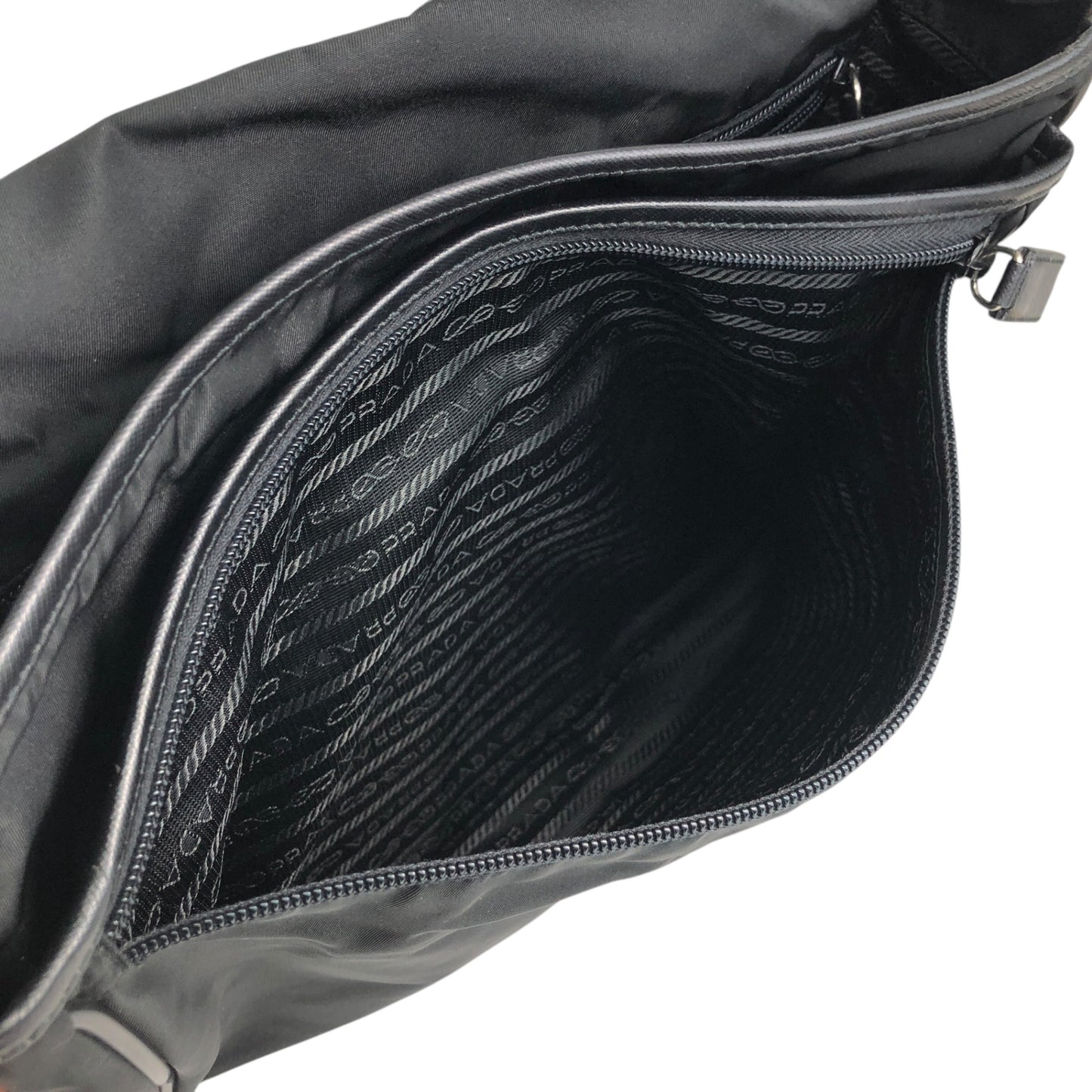 PRADA Triangle Logo Shoulder bag Black Vintage yp8wu5