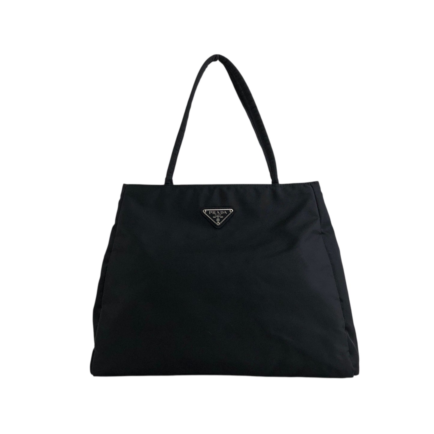 PRADA Triangle Logo Handbag Black Vintage kkmacr