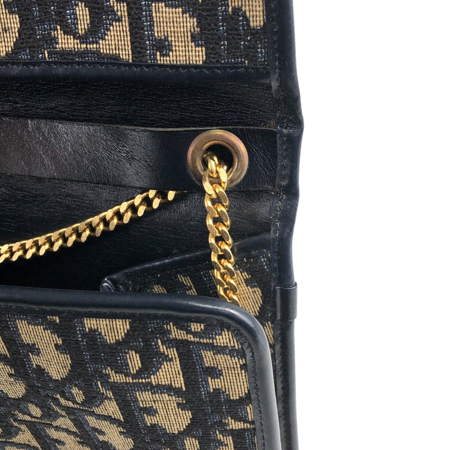 Christian Dior Trotter 鏈條單肩包 黑色 復古 nvjjp2