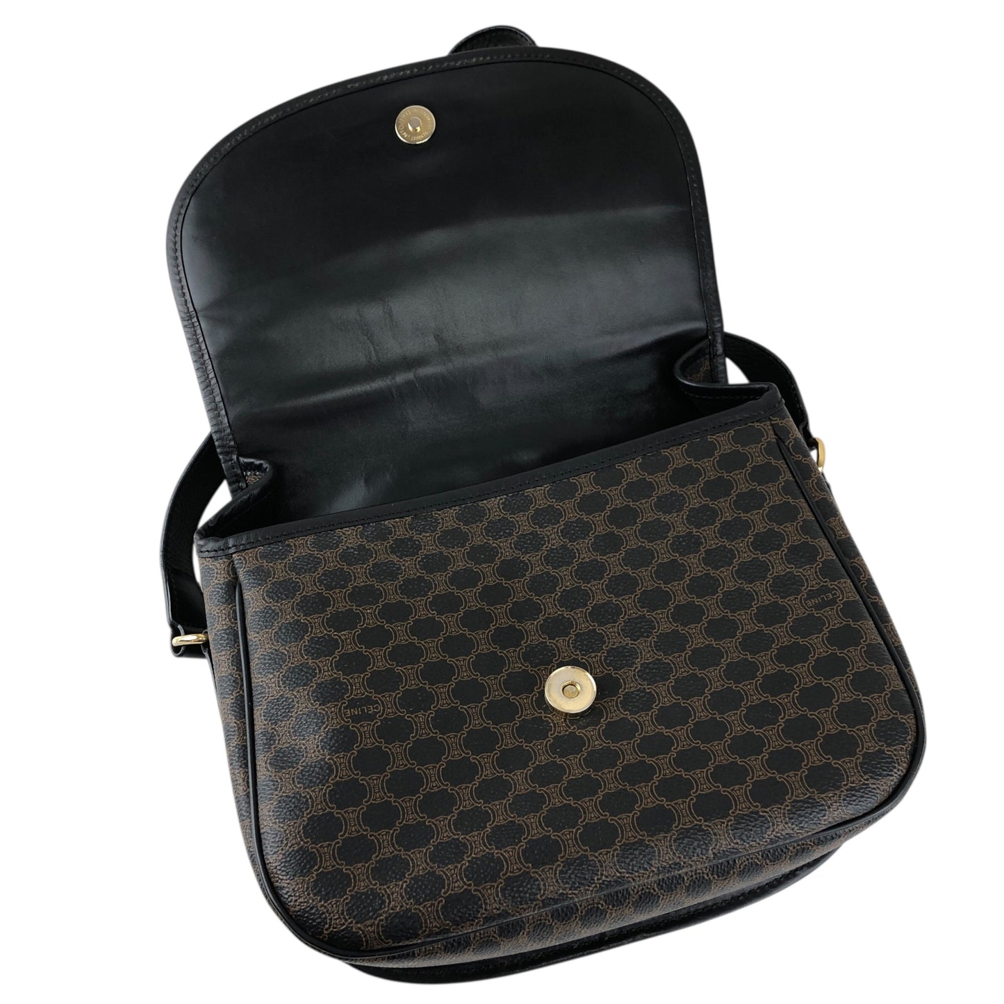 CELINE Macadam Starball Flap Shoulder bag Black Vintage a8awaa