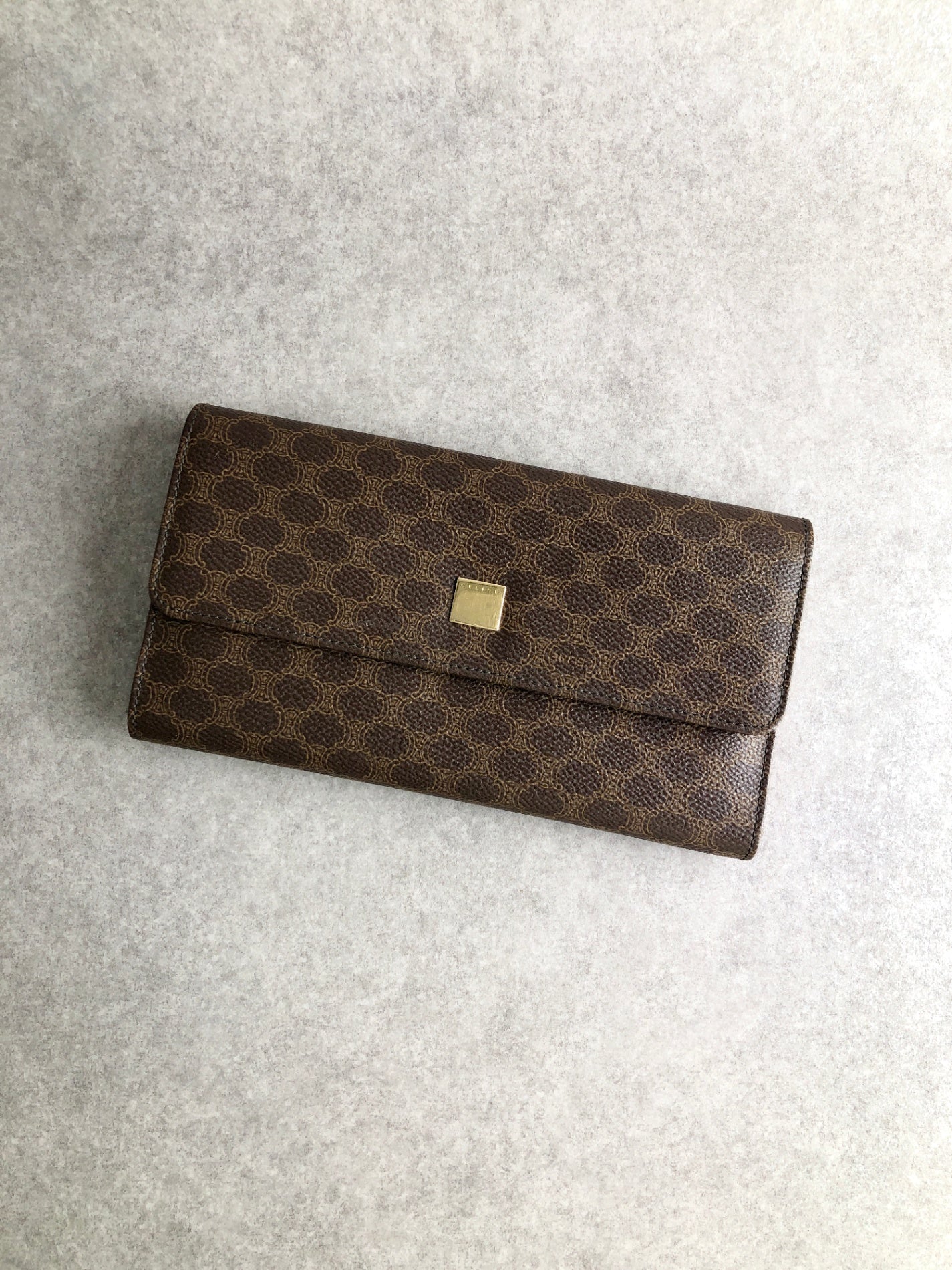 CELINE Macadam Long Wallet Brown Vintage hsaduk