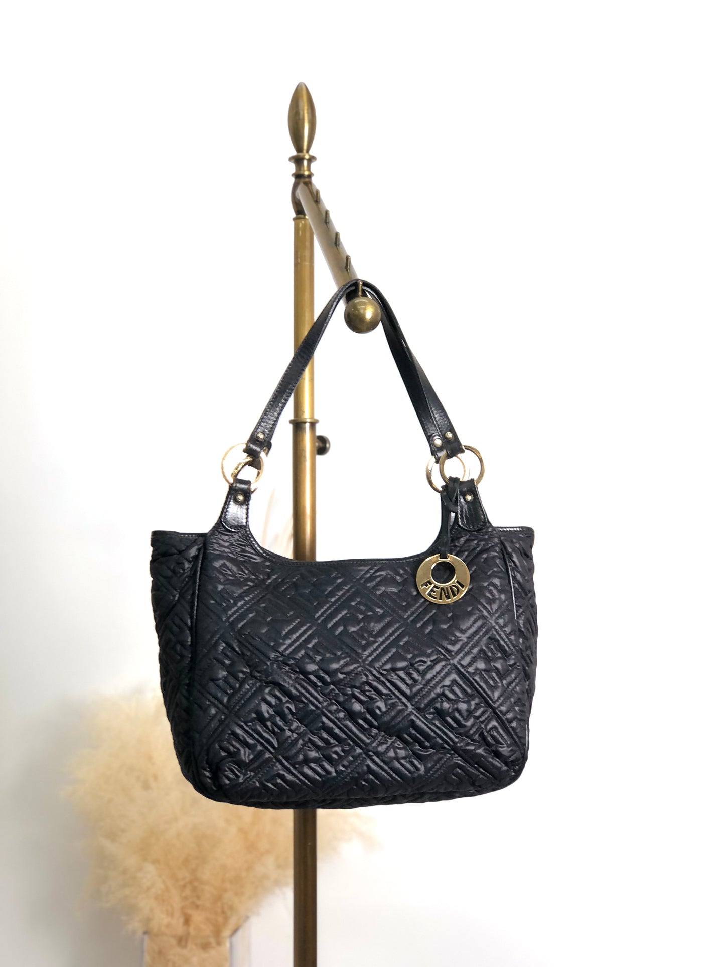 FENDI Logo Totebag Black Vintage nrjvhv