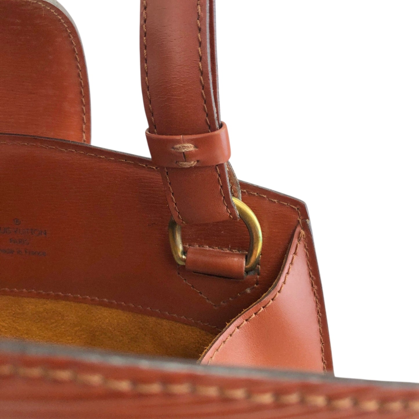 LOUIS VUITTON Epi Turn Lock Shoulder bag Brown Vintage fn4d5c