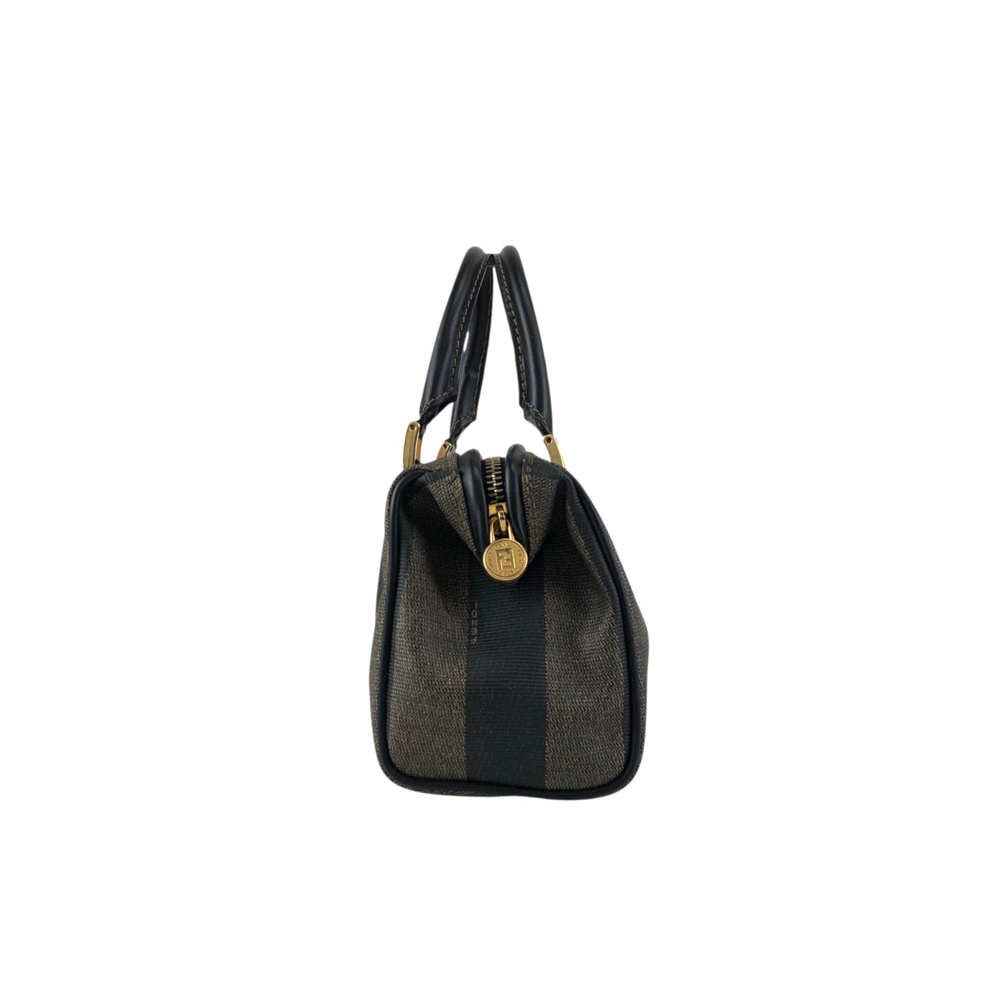 FENDI Logo Two-way Small Boston bag Shoulder bag Black Vintage 873tng