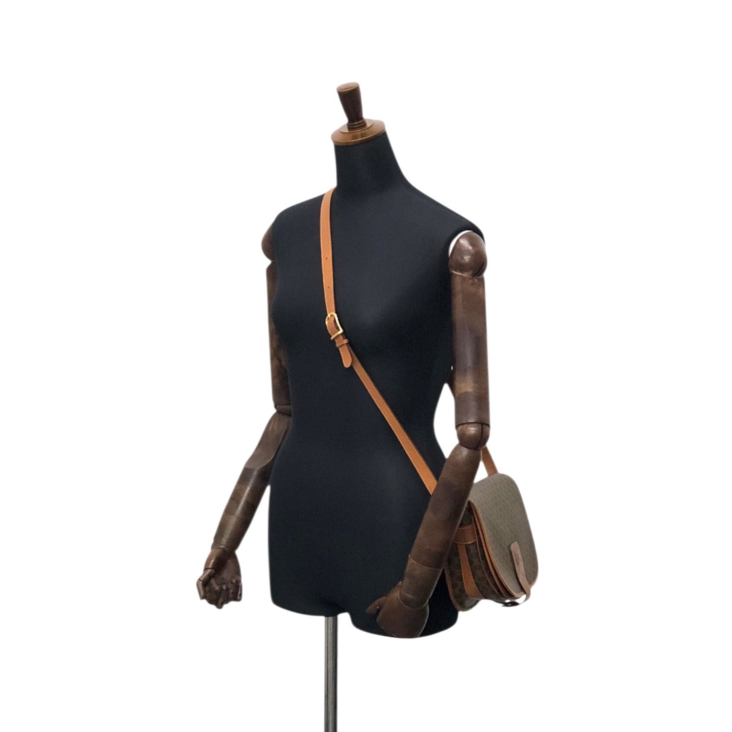 CELINE Macadam Blason Flap Shoulder bag Brown Vintage 2gysan