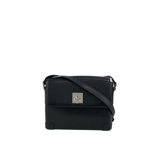 CELINE Gancini Shoulder bag Black Vintage zrwxe4
