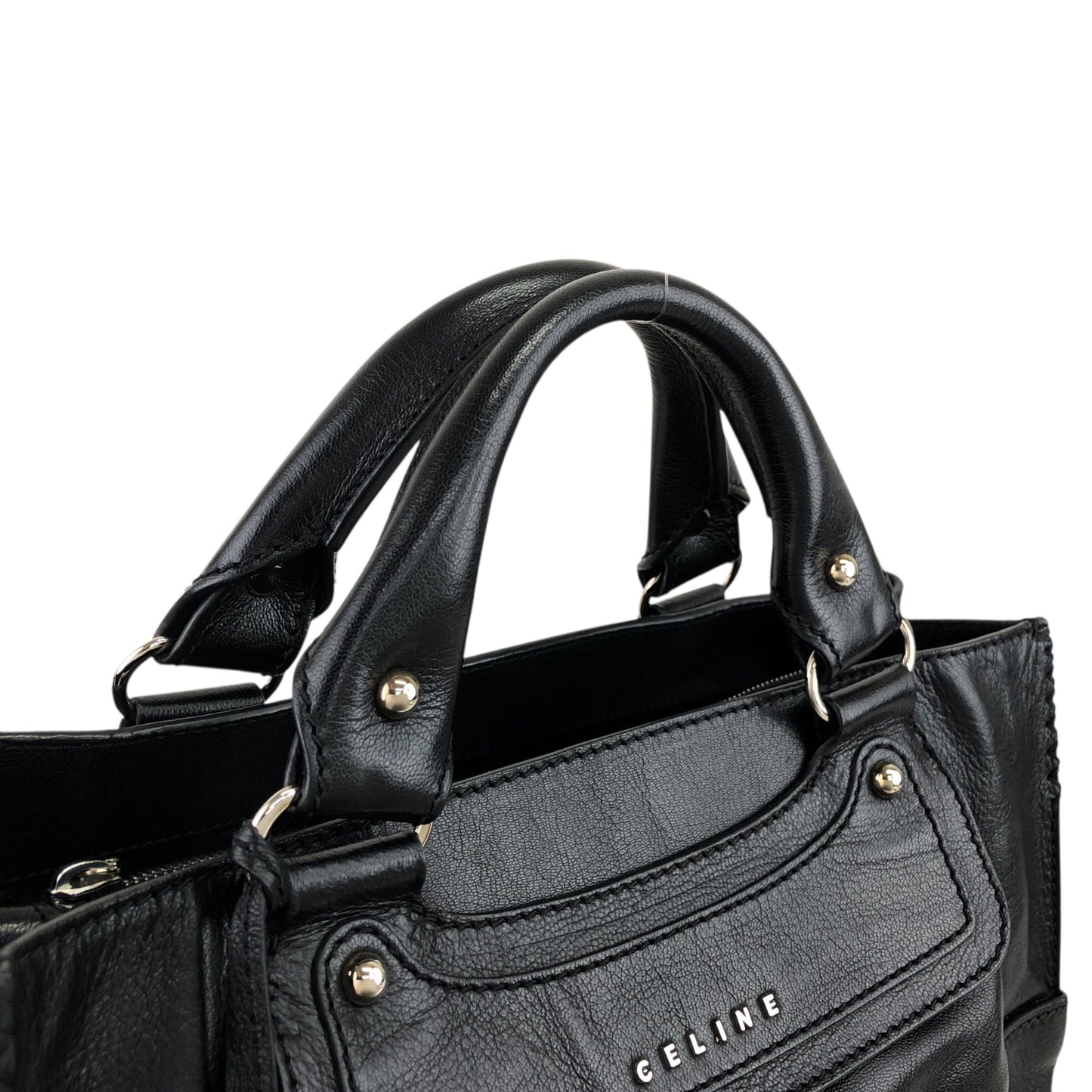 CELINE Horse Carriage Handbag Black Vintage ecwu4y