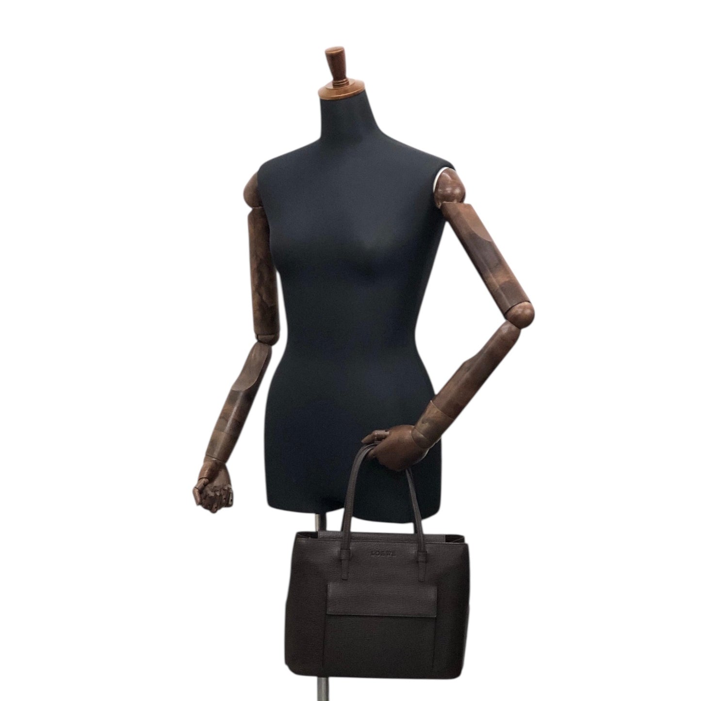 LOEWE Logo Embossed Handbag Brown Vintage zfvfp7