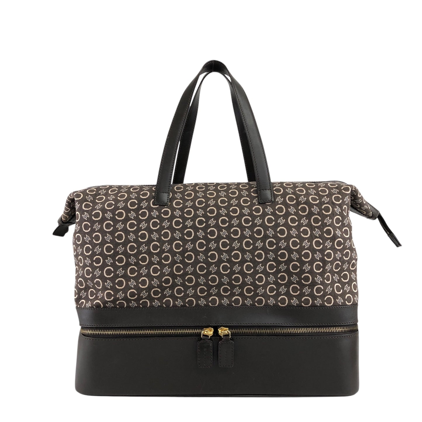 CELINE Macadam Handbag Boston bag Brown Vintage 7kve88