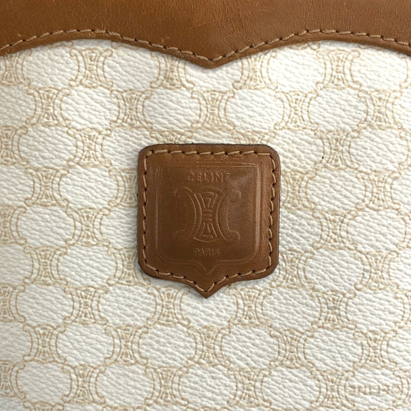 CELINE Macadam Blason Shoulder bag White Vintage y88uii