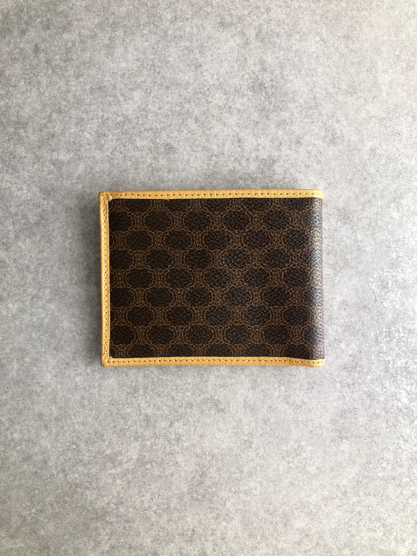 CELINE Macadam Folded Wallet Brown Vintage nkdcjh