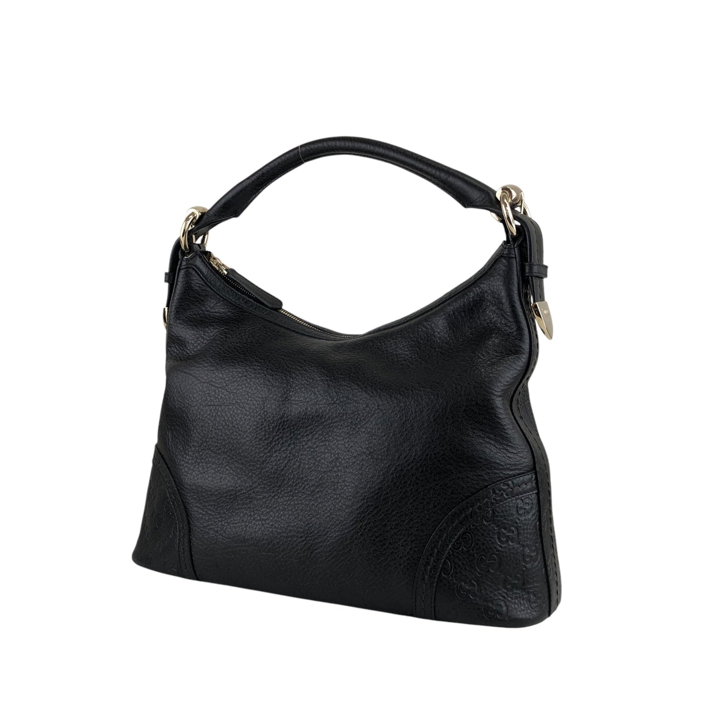 GUCCI Logo Shoulder bag Hobobag Black Vintage 7u7kf6