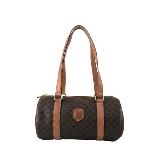 CELINE Macadam Blason Handbag Brown Vintage 3wk4bc