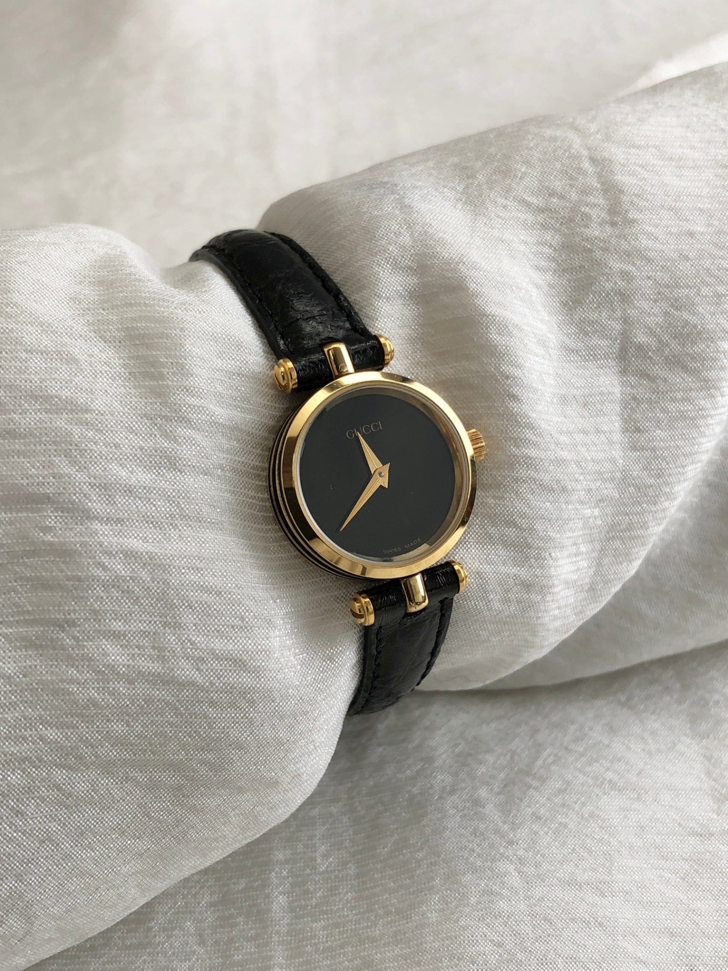 GUCCI Quartz Watch Black Vintage tbwk7u – VintageShop solo