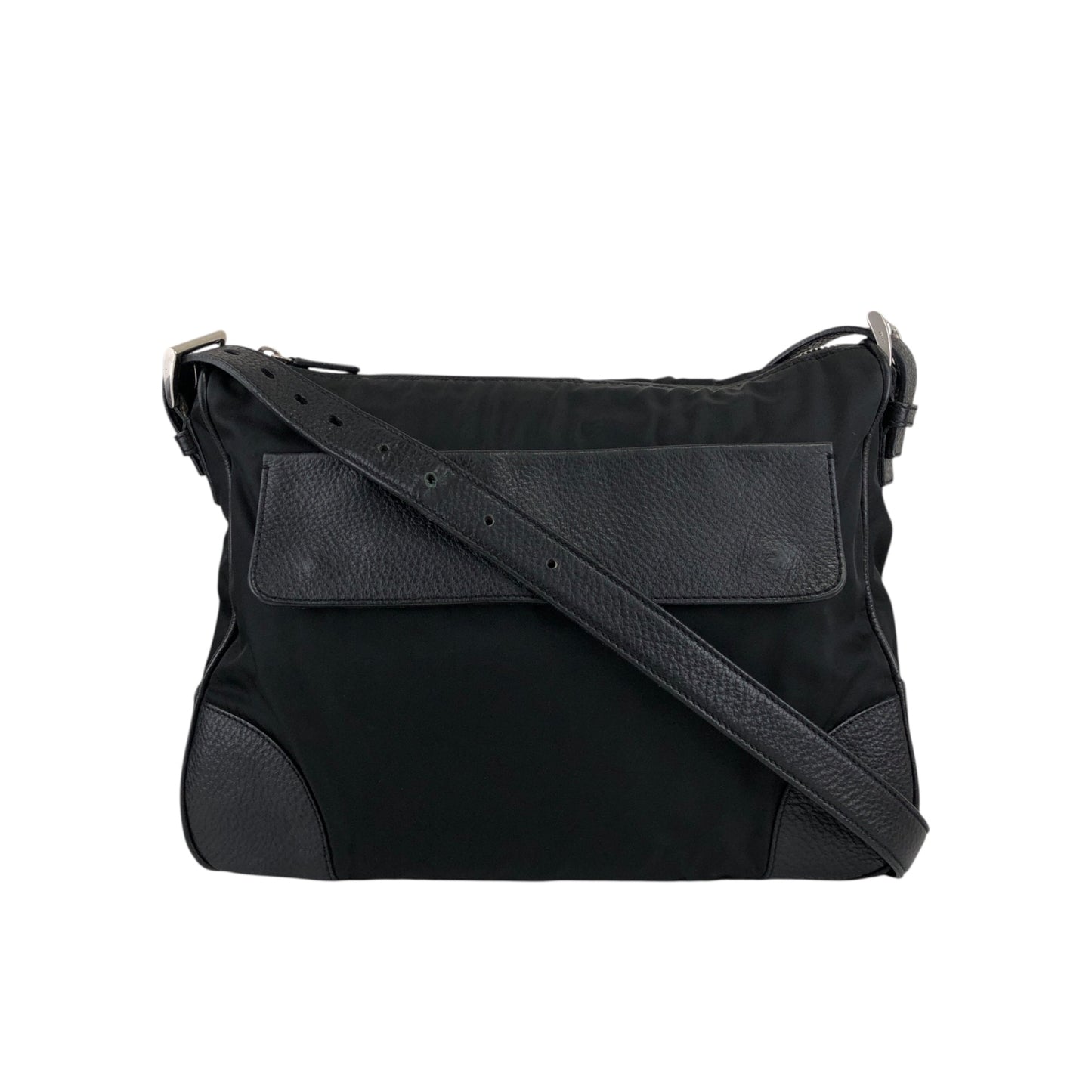PRADA Triangle Logo Shoulder bag Black Vintage p74gfa