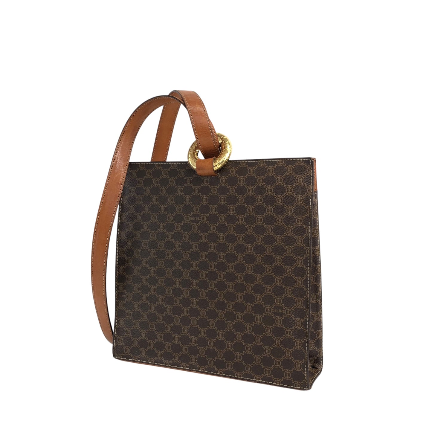 CELINE Macadam Starball Shoulder bag Brown Vintage nkgcwh